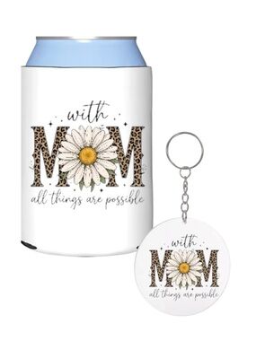 Mother’s day gift Can Cooler Koozie and keychain with matching keychain.